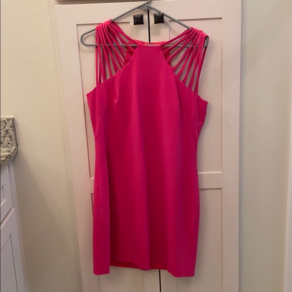 Hot pink mini dress